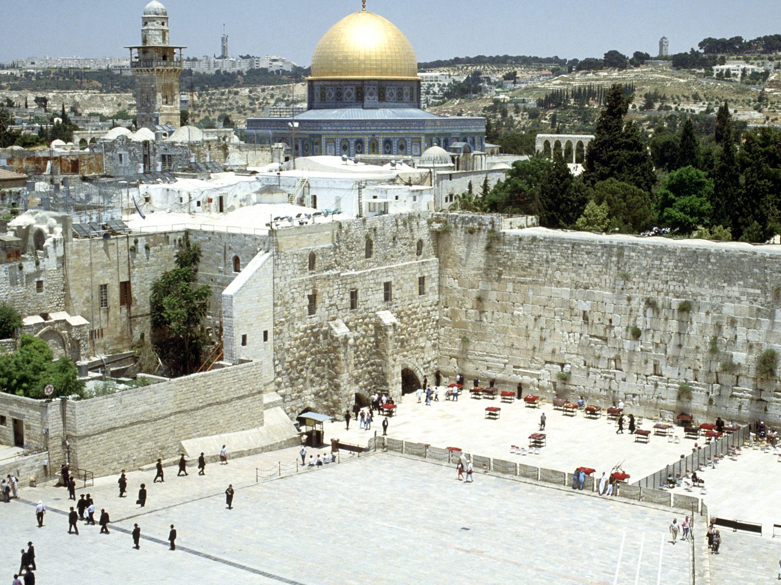 Western Wall and Omar Mosque -Jerusalem Israel